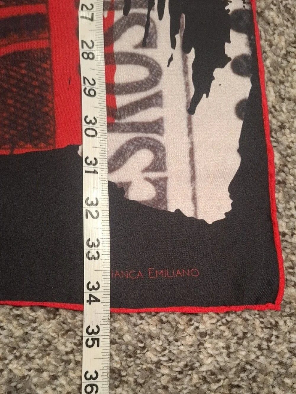 Black Multicolor Abstract Silk Accent Scarf by Bianca Emiliano